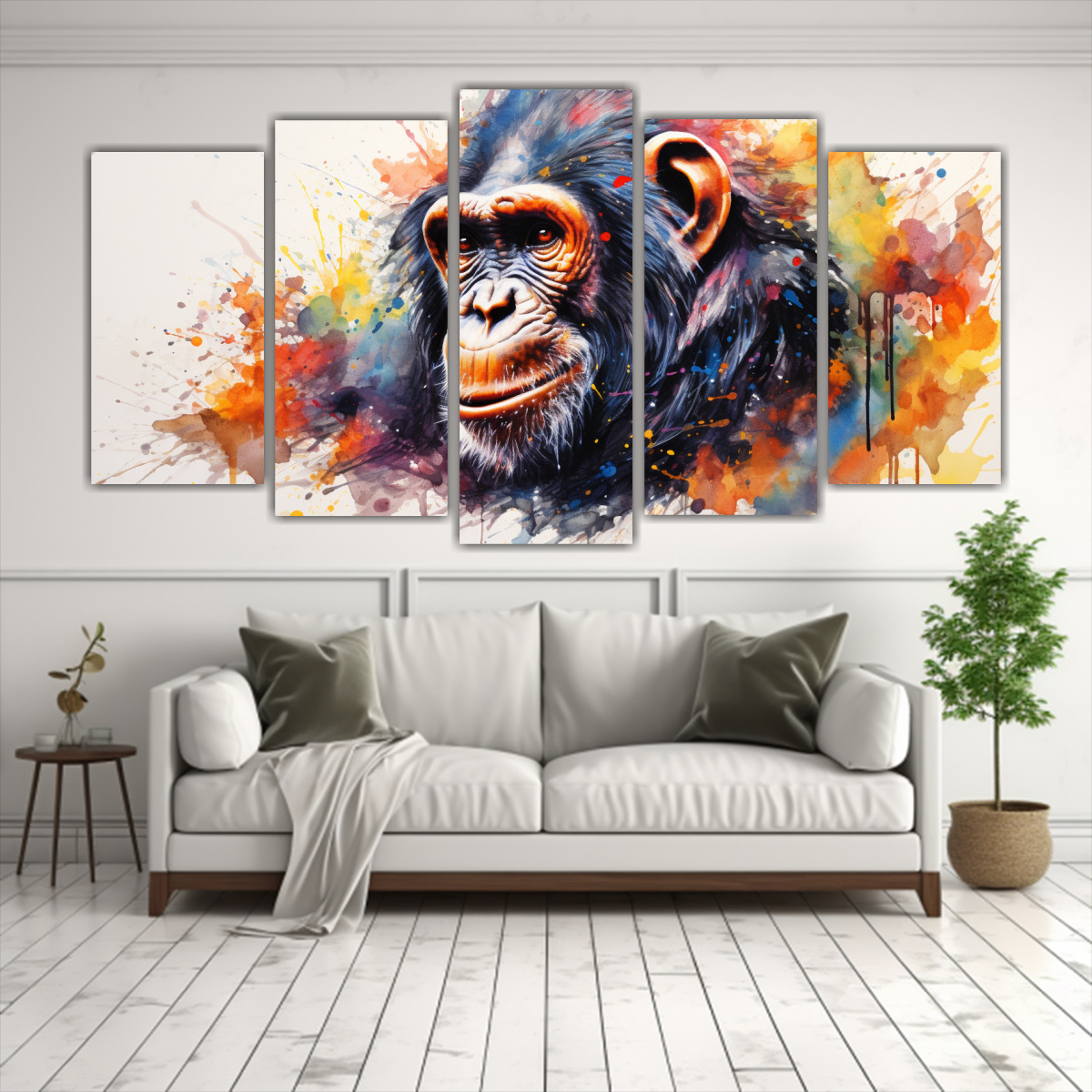 cuadros-chimpanc-acuarela-colorida-estilo-pintura-en-venta-1
