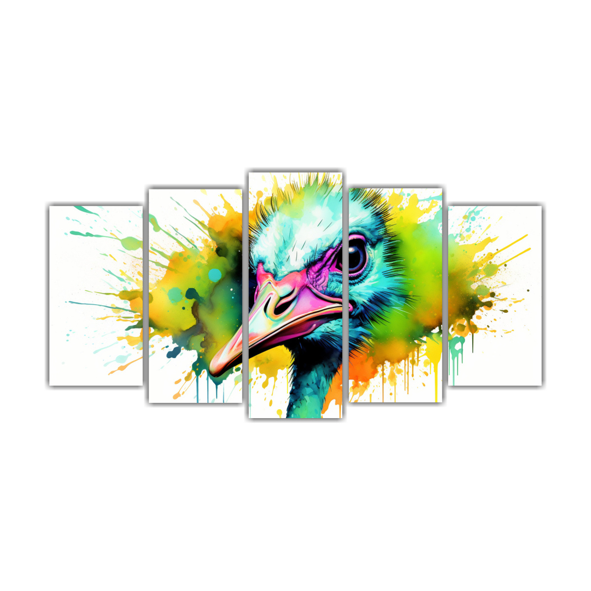 cuadros-composici-n-brillante-de-avestruz-en-acuarelas-y-colores-verdes-neo-pop-art