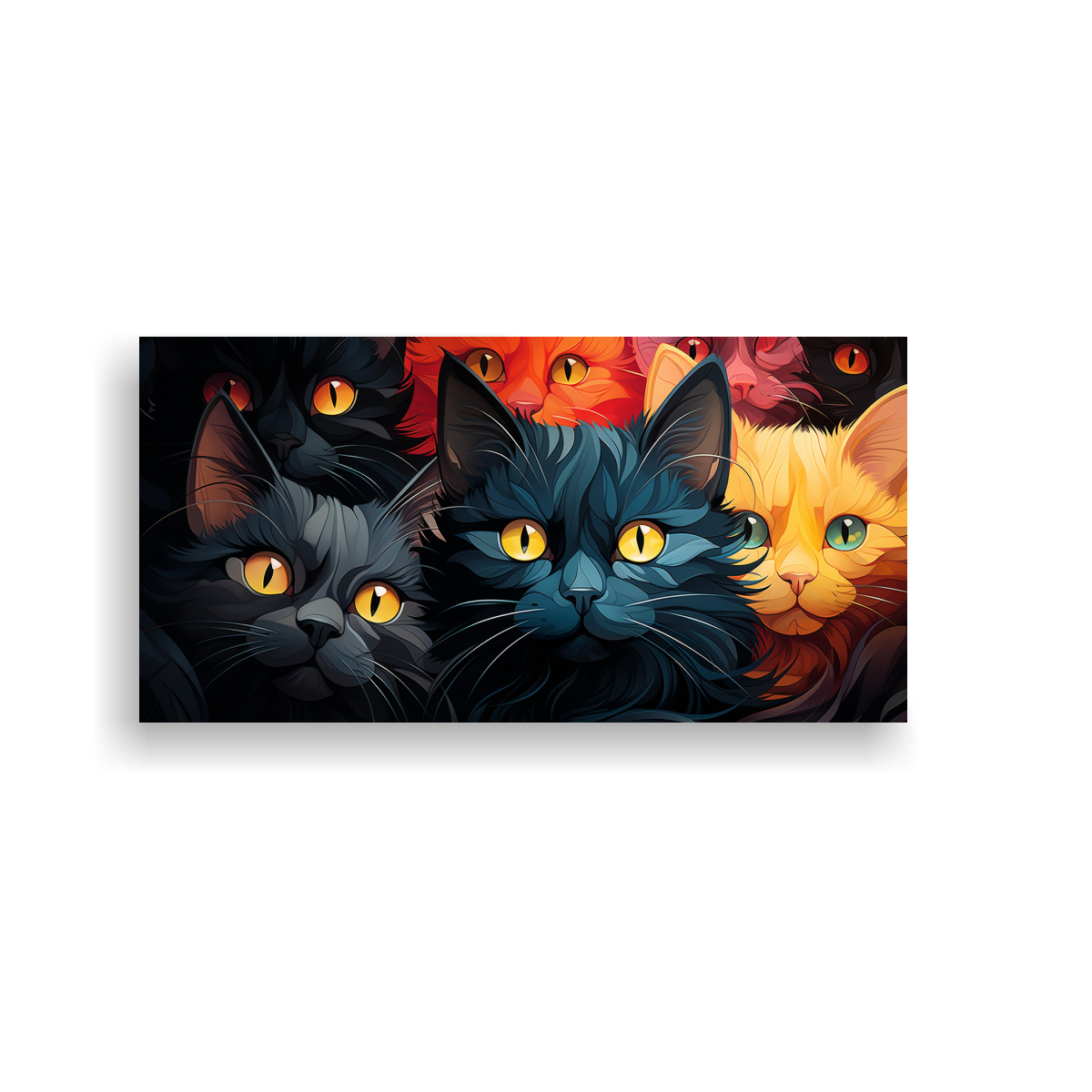 cuadros-de-gatos-negros-y-amarillos-