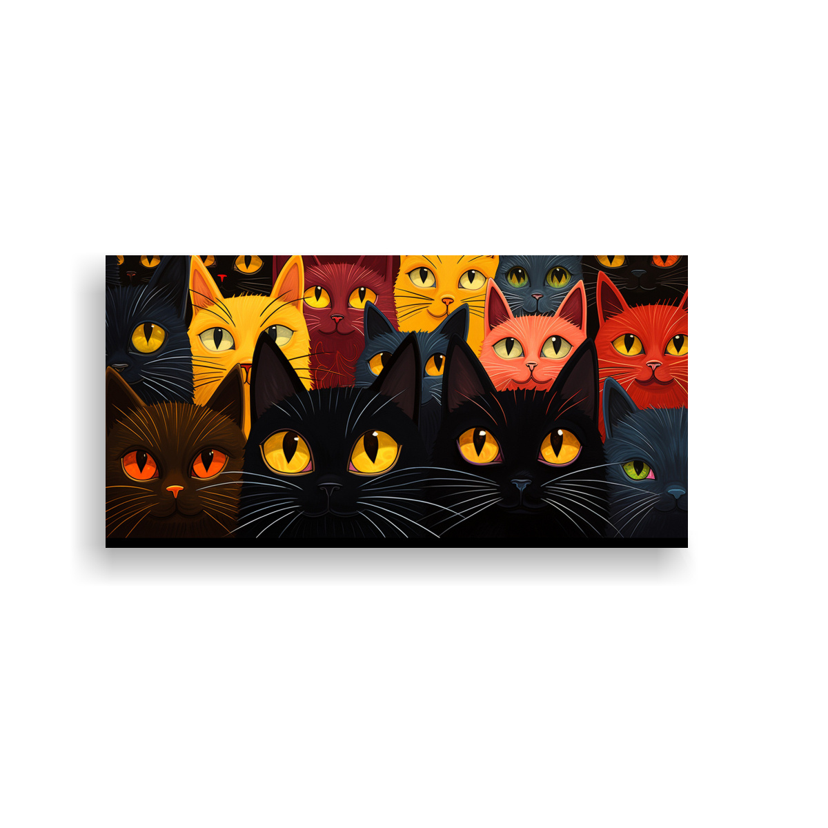 cuadros-decorativos-con-gatos-en-movimiento-y-colores-amarillos-
