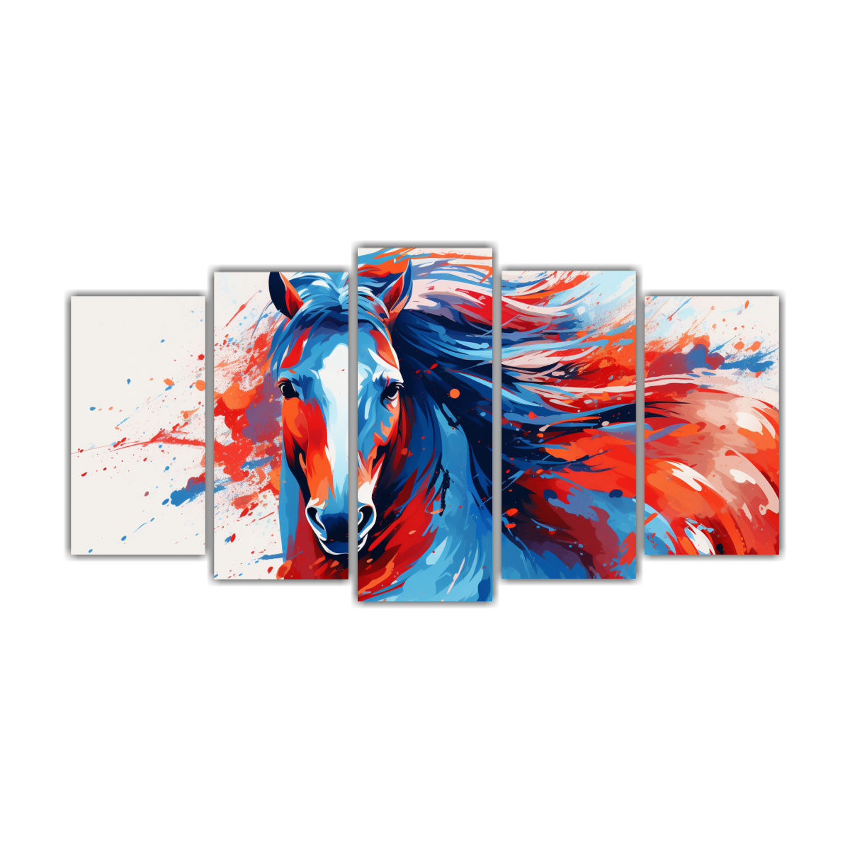 cuadros-decorativos-de-arte-pop-con-caballo-andaluz-en-rojo-y-azul