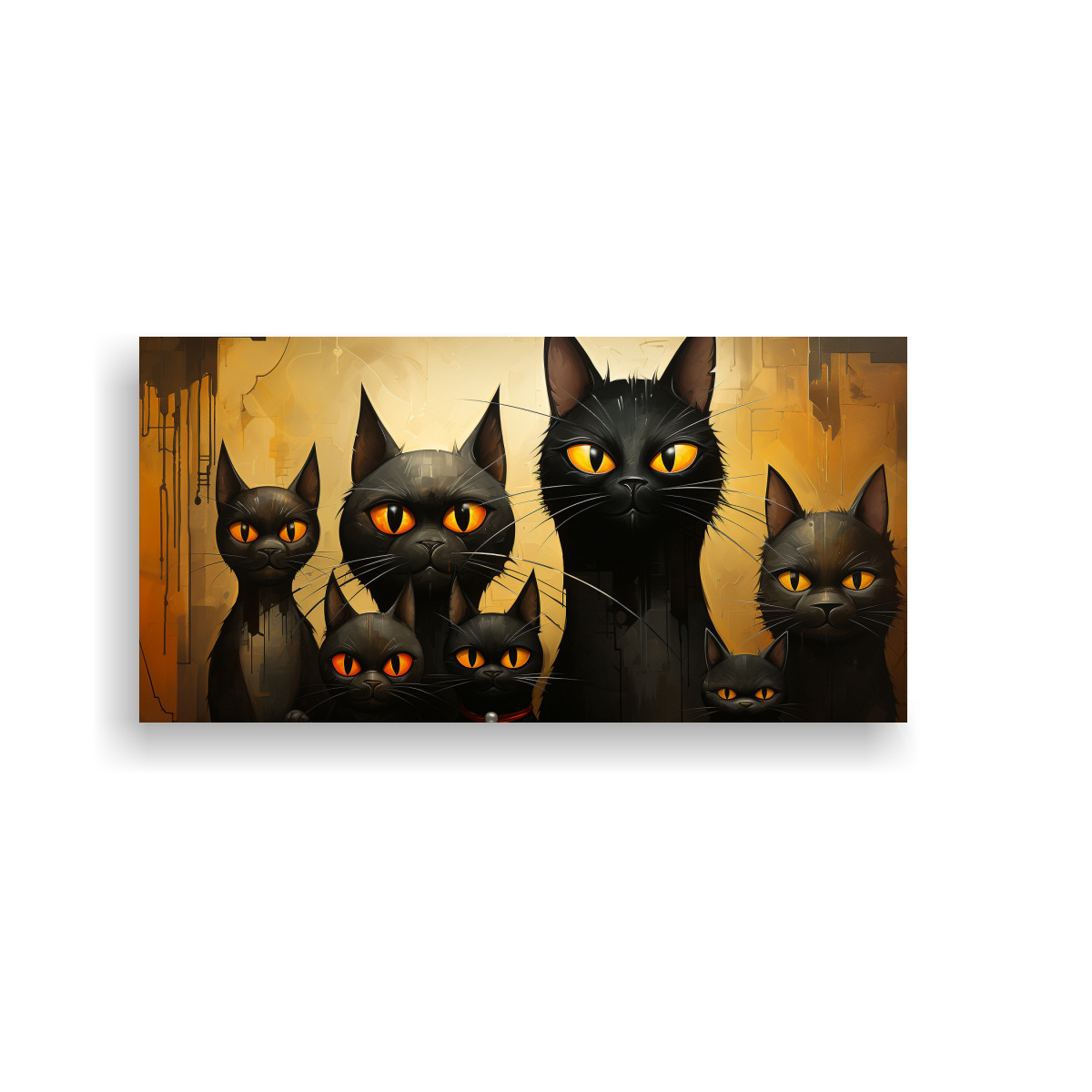cuadros-decorativos-de-gatos-negros-perched-en-una-pila-mirando-hacia-la-s-