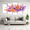 cuadros-decorativos-florales-p-rpura-y-naranja-movimiento-abstracto-1