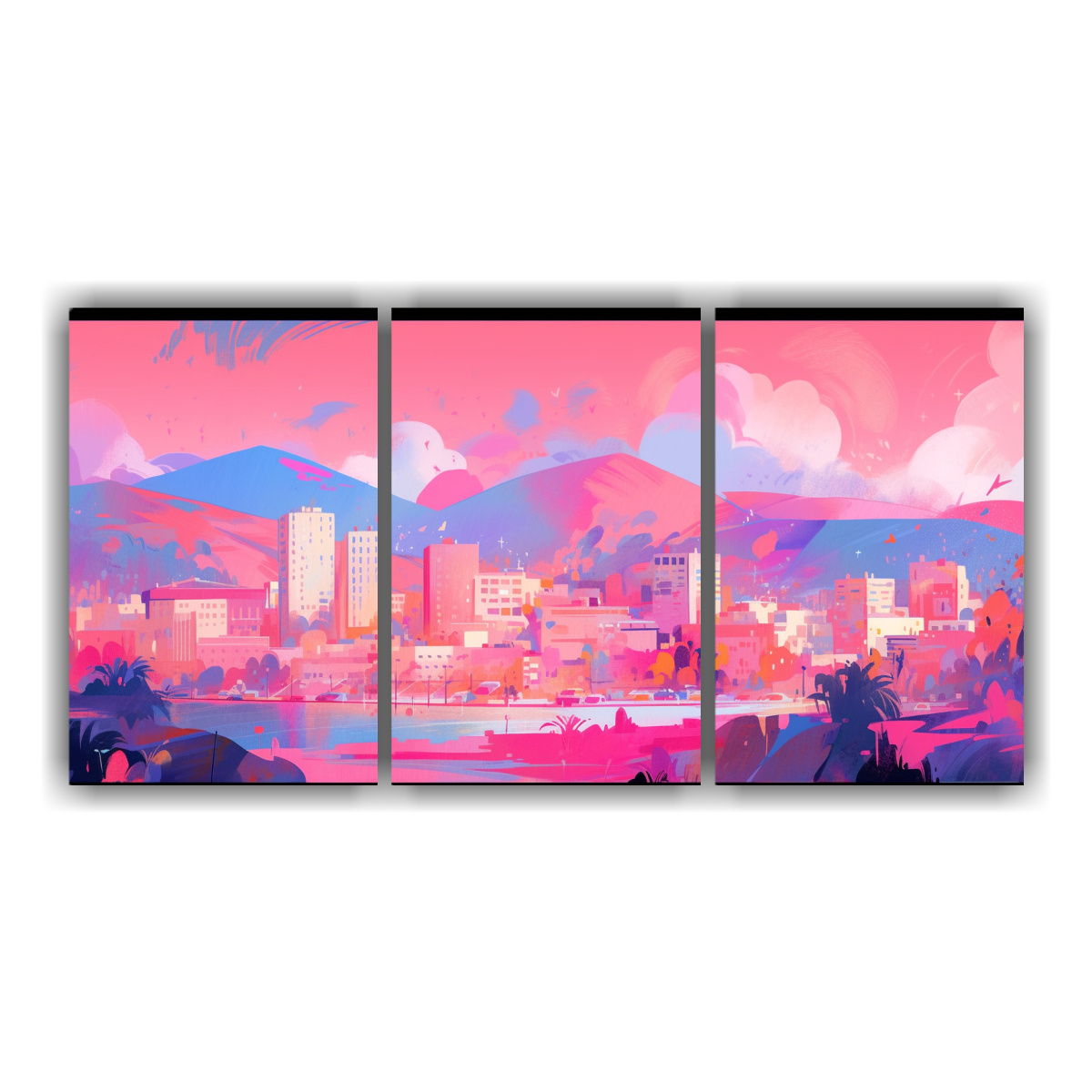 cuadros-decorativos-modernos-en-colores-arco-ris-y-rosa-para-santiago-chile-