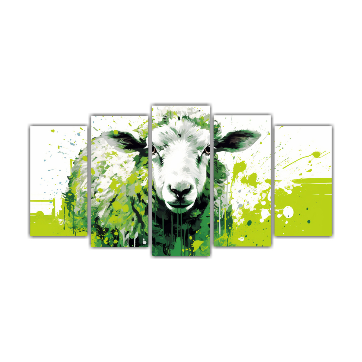 cuadros-decorativos-neo-pop-art-de-oveja-en-colores-verde-y-blanco-
