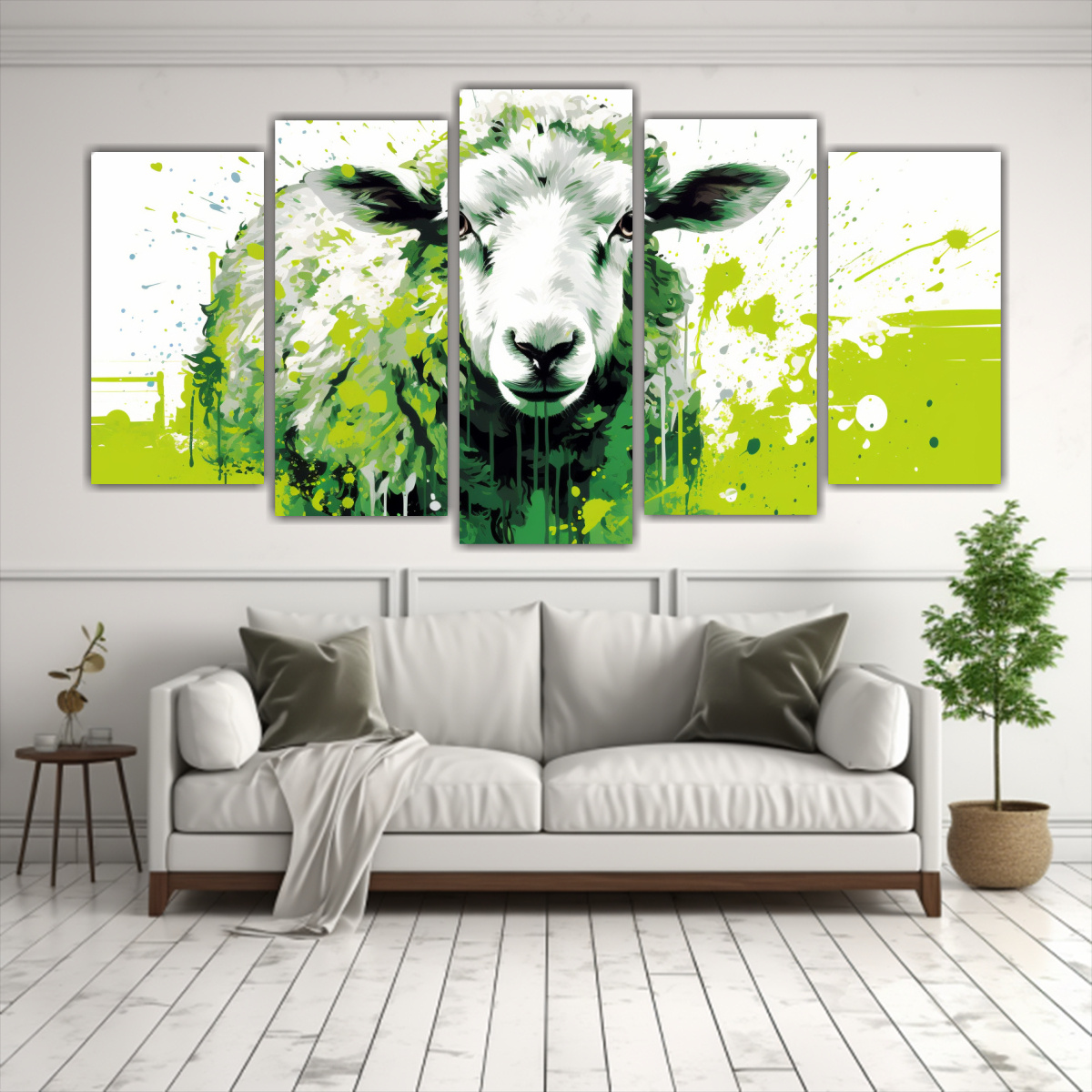 cuadros-decorativos-neo-pop-art-de-oveja-en-colores-verde-y-blanco-1-1