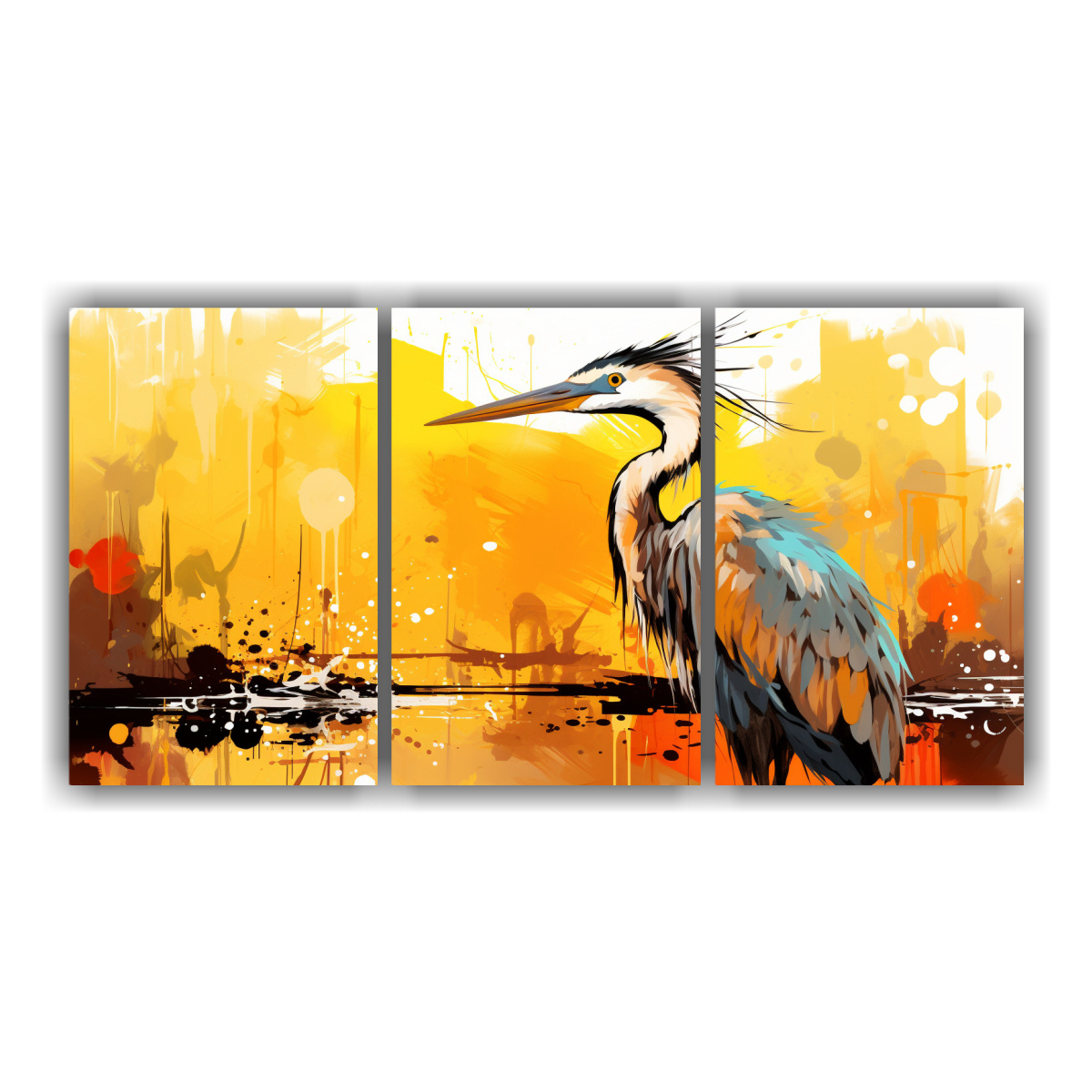 cuadros-decorativos-neopop-heron-en-tonos-marr-n-y-amarillo