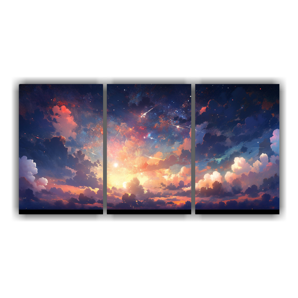 Cuadros Decorativos Nocturnos: Arcoíris Y Blanco En La Noche