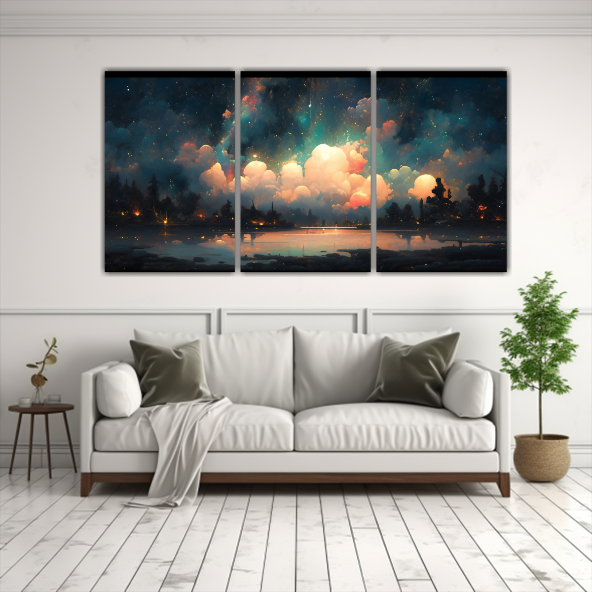 cuadros-decorativos-para-cuarto-noche-estrellada-con-arco-ris-y-turquesa-1