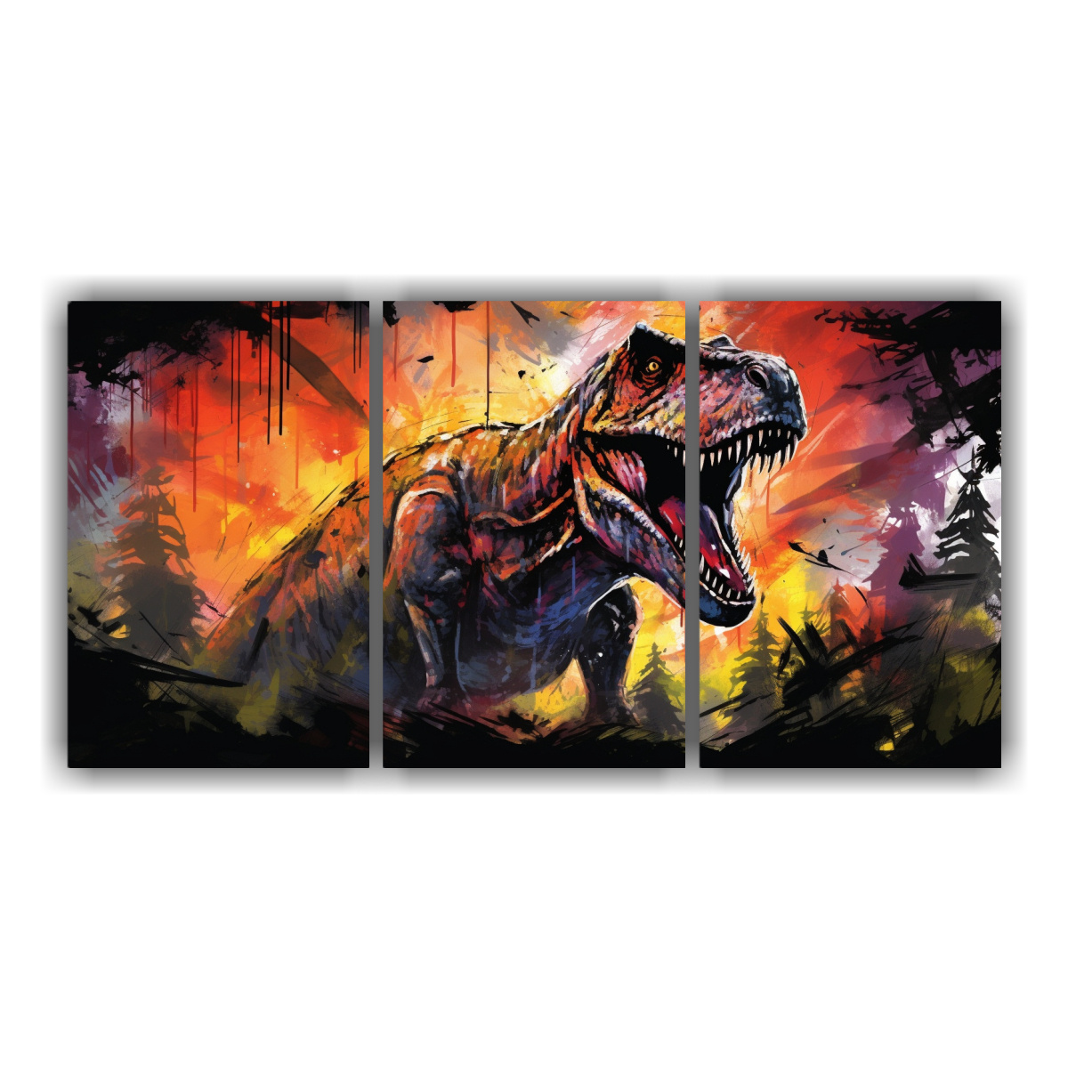 cuadros-decorativos-tonos-tem-tica-dinosaurios-legendarios-en-fusi-n-y-carb-n