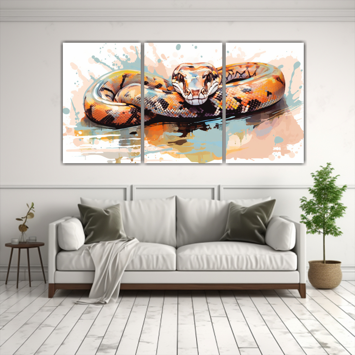cuadros-fotograf-a-brillante-boa-constrictor-pastel-marr-n-neo-pop-arte-1