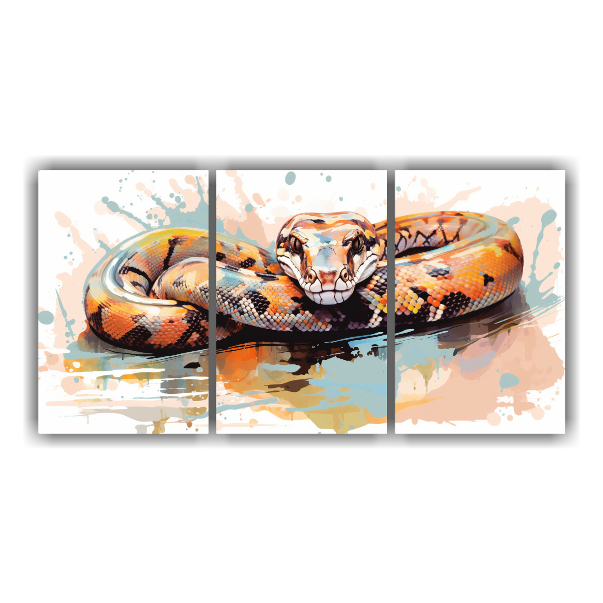 cuadros-fotograf-a-brillante-boa-constrictor-pastel-marr-n-neo-pop-arte