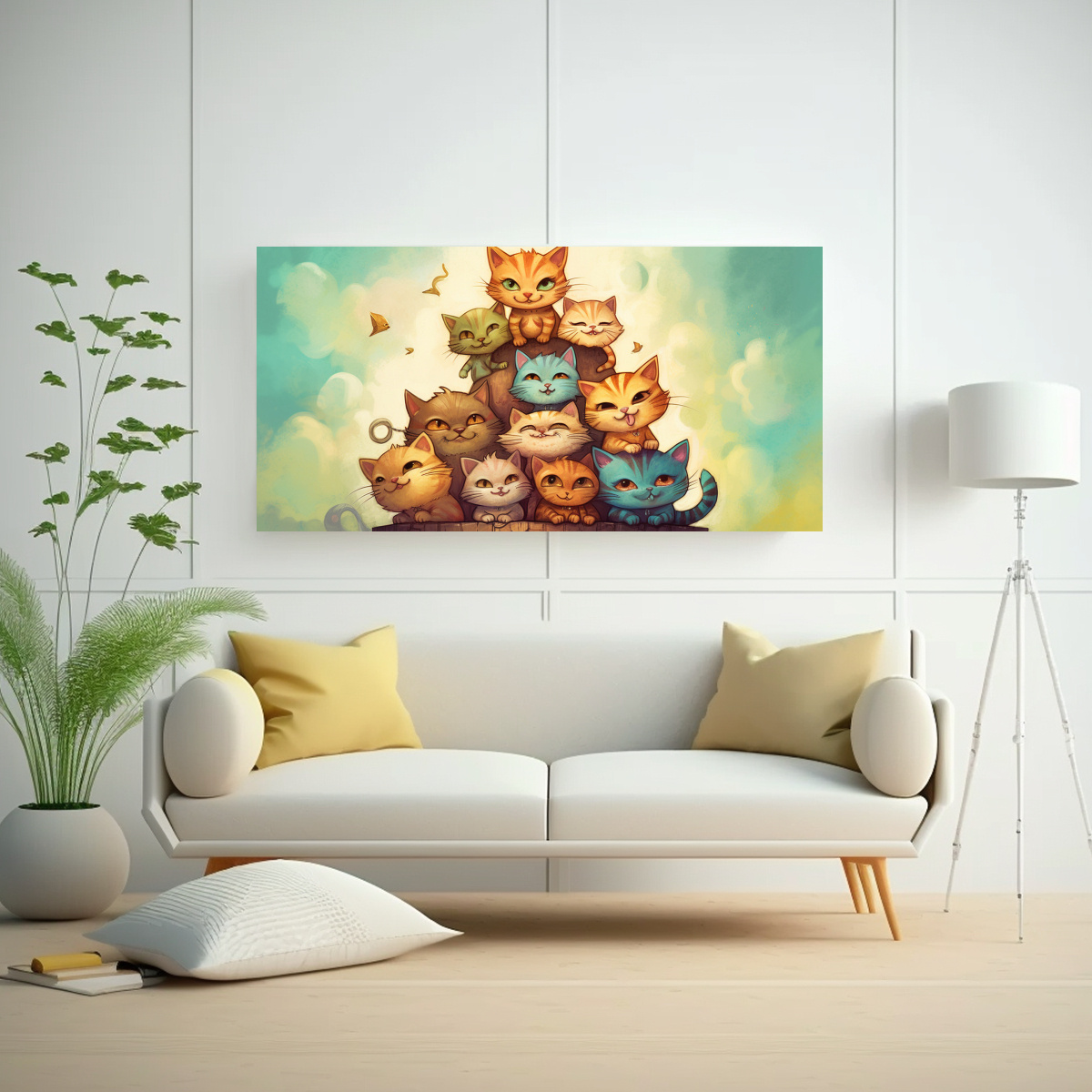 cuadros-gatos-en-una-pila-mirando-hacia-minimalismo-varios-colores-1