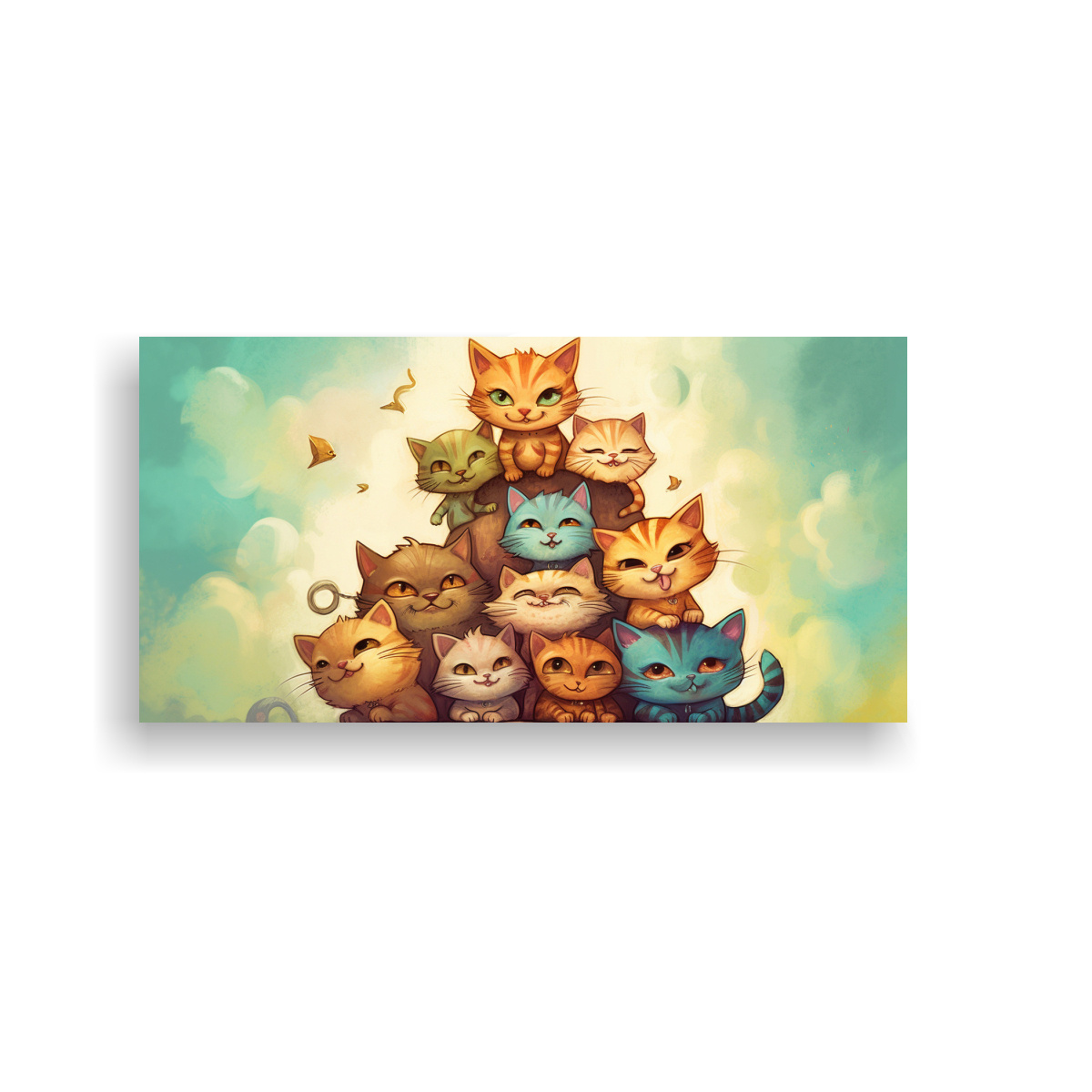 cuadros-gatos-en-una-pila-mirando-hacia-minimalismo-varios-colores