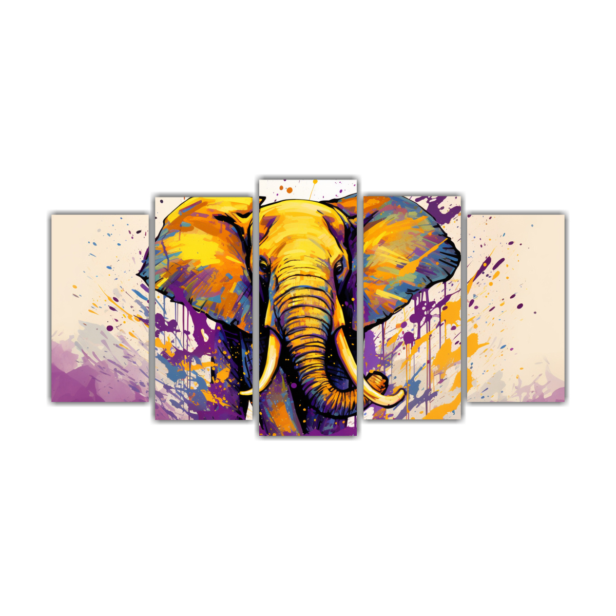 cuadros-impreso-estilo-a-elefante-p-rpura-y-dorado-en-arte-pop-neo-