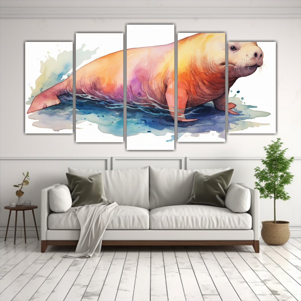 cuadros-impreso-relieve-axolotl-y-morsa-acuarela-colorida-1-1
