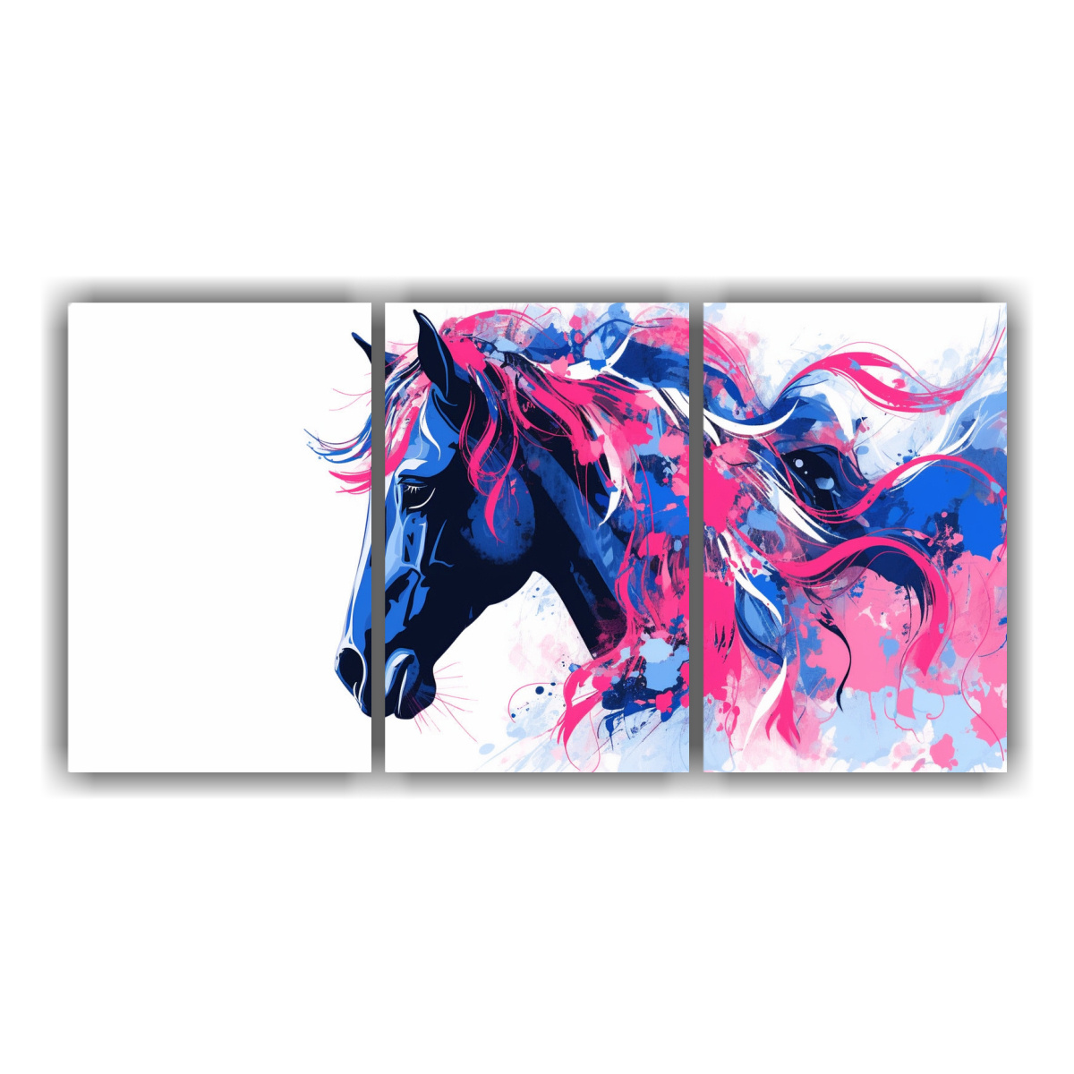cuadros-juveniles-de-cuadro-caballo-shire-en-tonos-rosa-y-azul-neo-pop-art