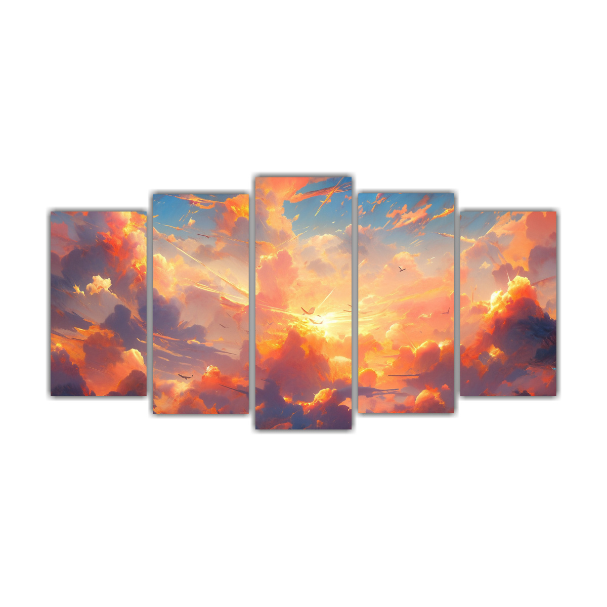 cuadros-modernos-luminosos-amaneceres-y-atardeceres-con-arco-ris-y-colores-naranja