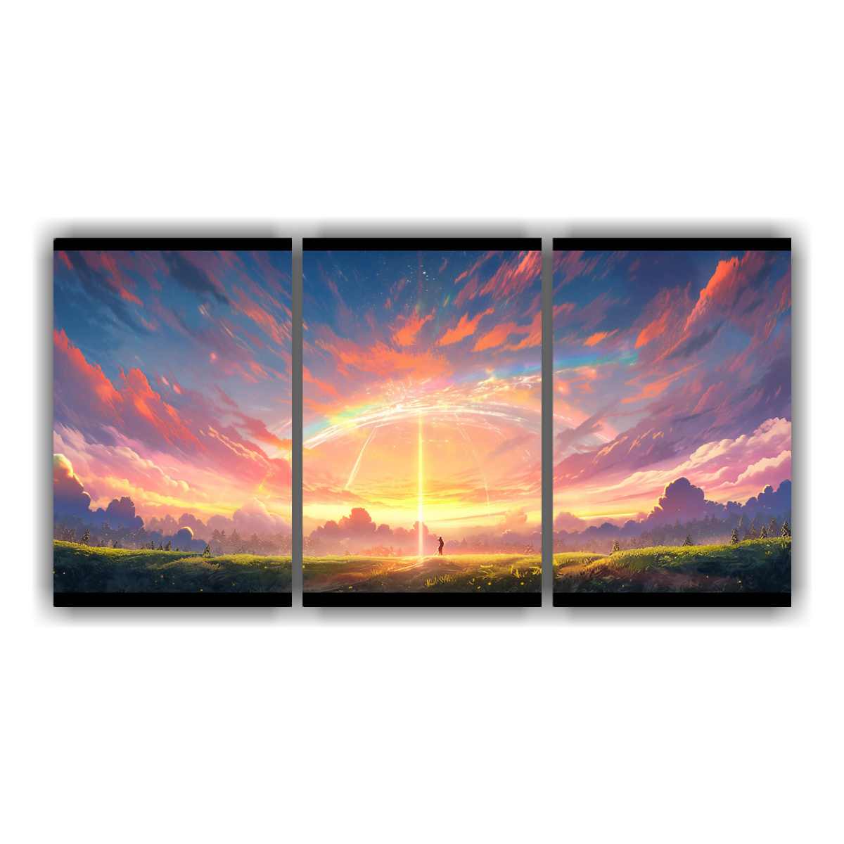 cuadros-pared-estilo-galer-a-simetr-a-atardeceres-arco-ris-y-verde