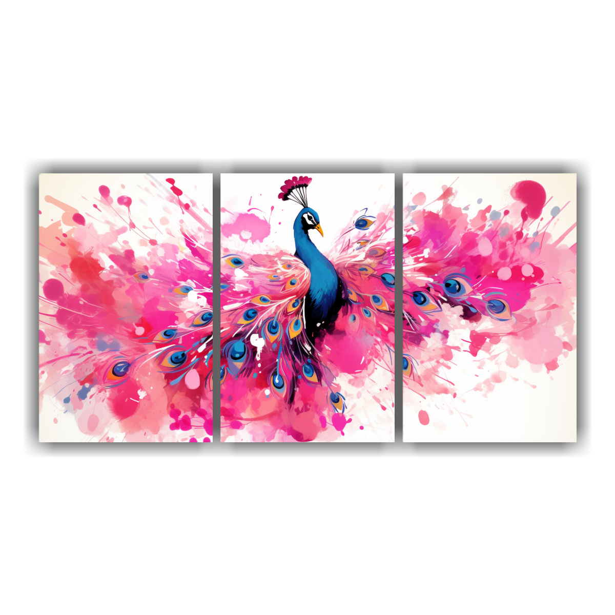 cuadros-peacock-blanco-y-rosa-arte-neo-pop-inspirador