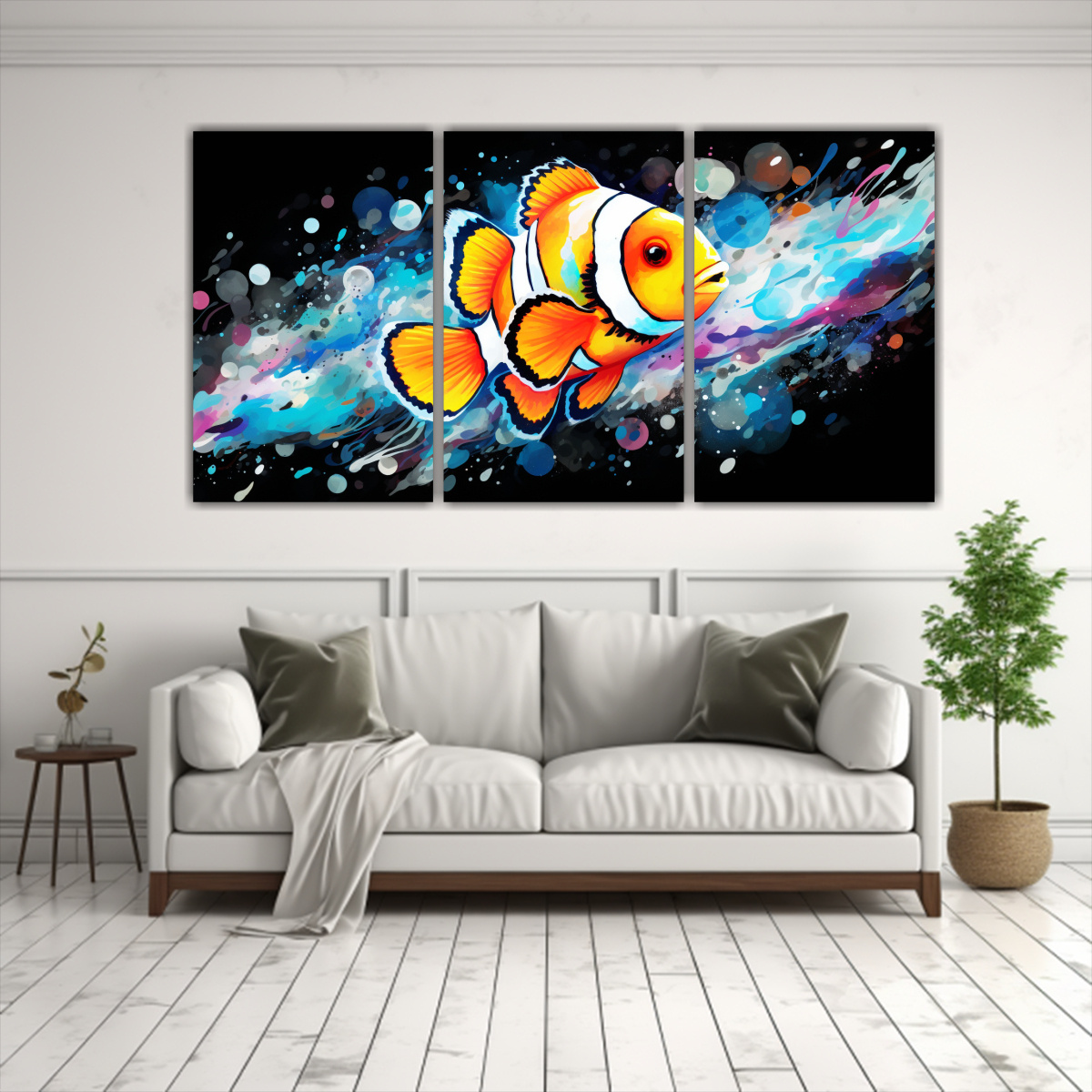 cuadros-tela-abstracci-n-clownfish-blanco-y-negro-arte-pop-neo-1