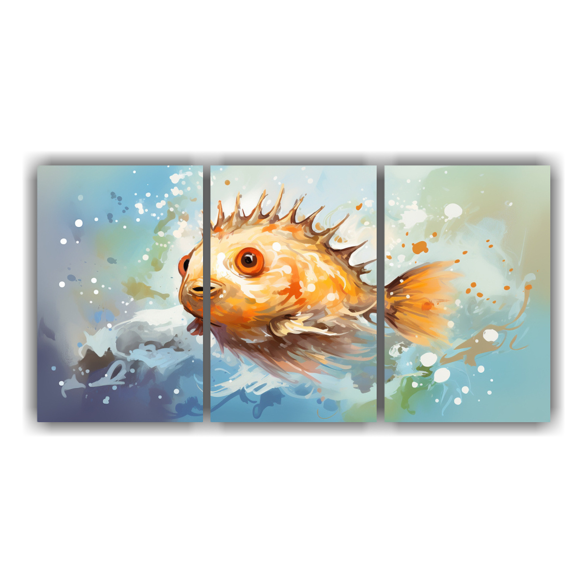 cuadros-venta-armon-a-de-colores-puffer-fish-en-tonos-ricos-y-c-scara-de-huevoarte-neo-pop