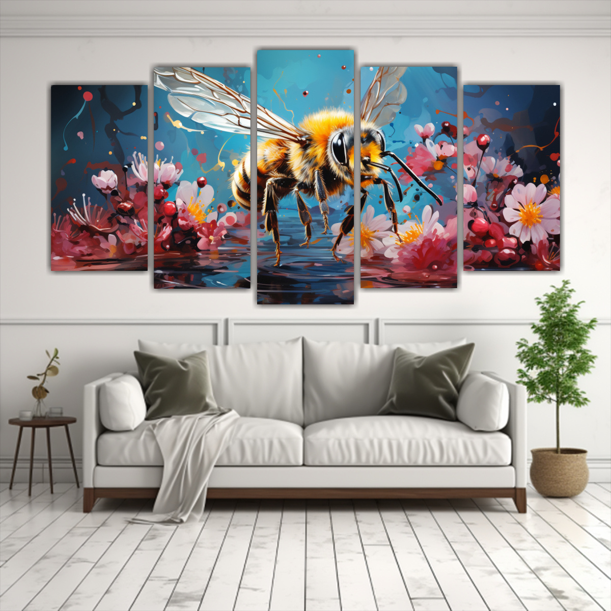 cuadros-vintage-de-interiores-abeja-en-colores-flamencos-neo-pop-art-1-1