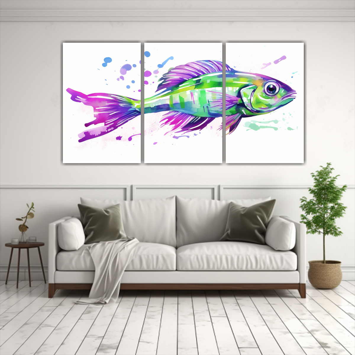 cuadros-zebrafish-en-verde-y-morado-estilo-neo-pop-arte-1-1