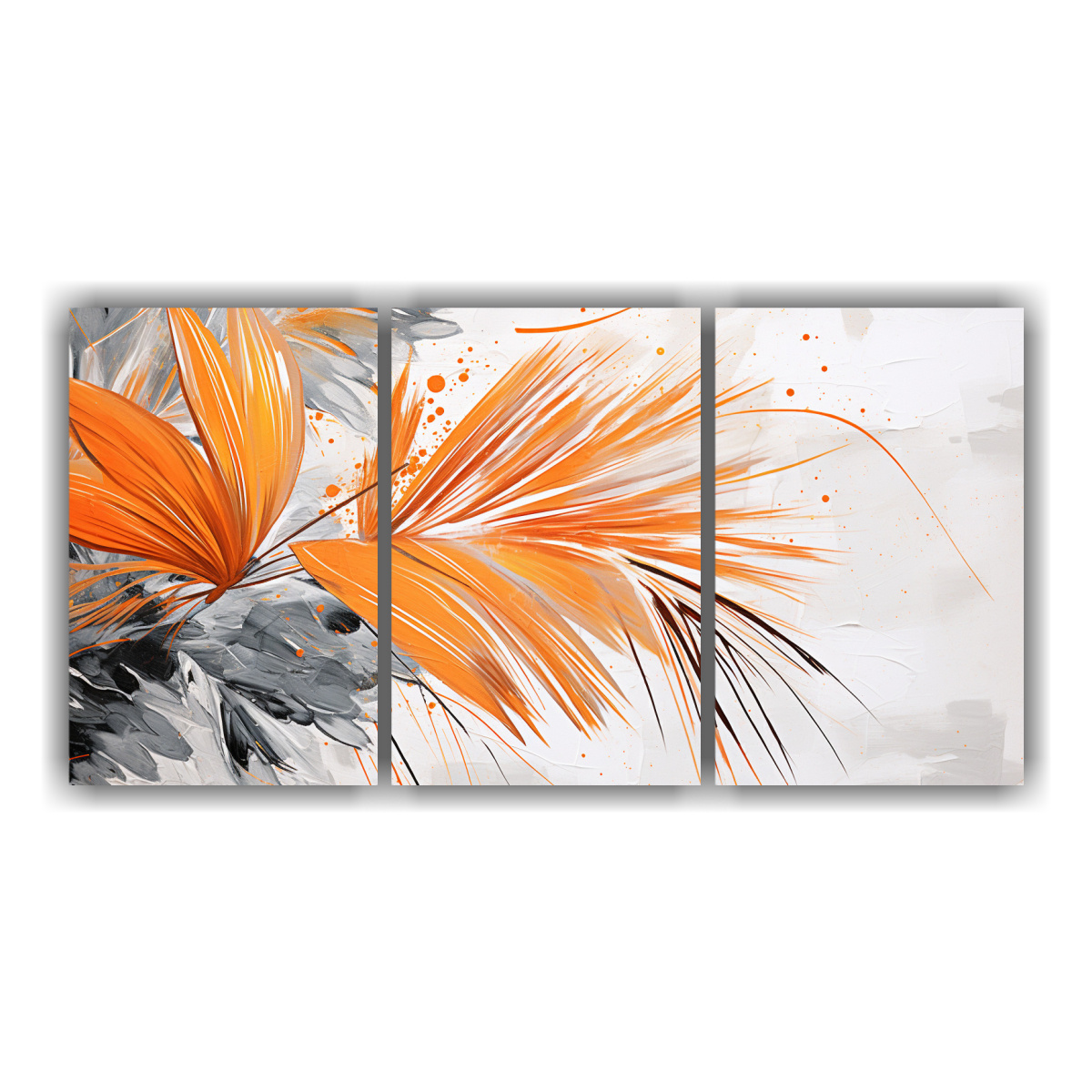 impresiones-art-sticas-de-hojas-de-palma-en-blanco-y-naranja-ambiente-neonoir