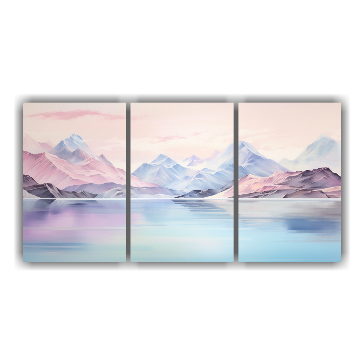 lienzos-abstractos-de-monta-as-junto-al-lago-con-colores-pastel-