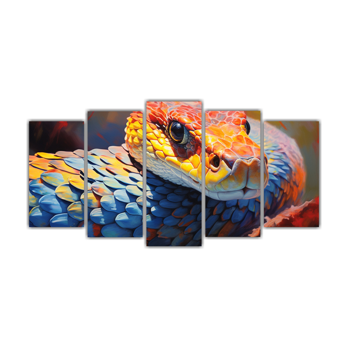 lienzos-acuarela-serpiente-de-cascabel-estilo-pintura-al-estilo-leo-colorida-21