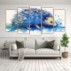 lienzos-cuadro-porcupine-en-colores-suaves-y-cobalto-neo-pop-art-1