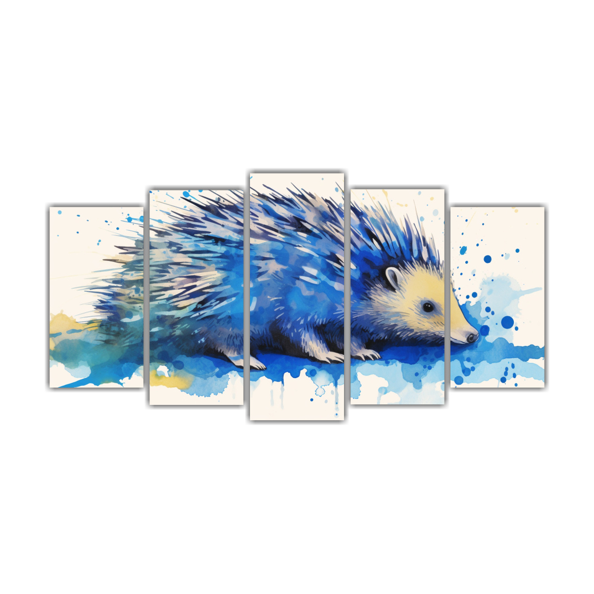 lienzos-cuadro-porcupine-en-colores-suaves-y-cobalto-neo-pop-art