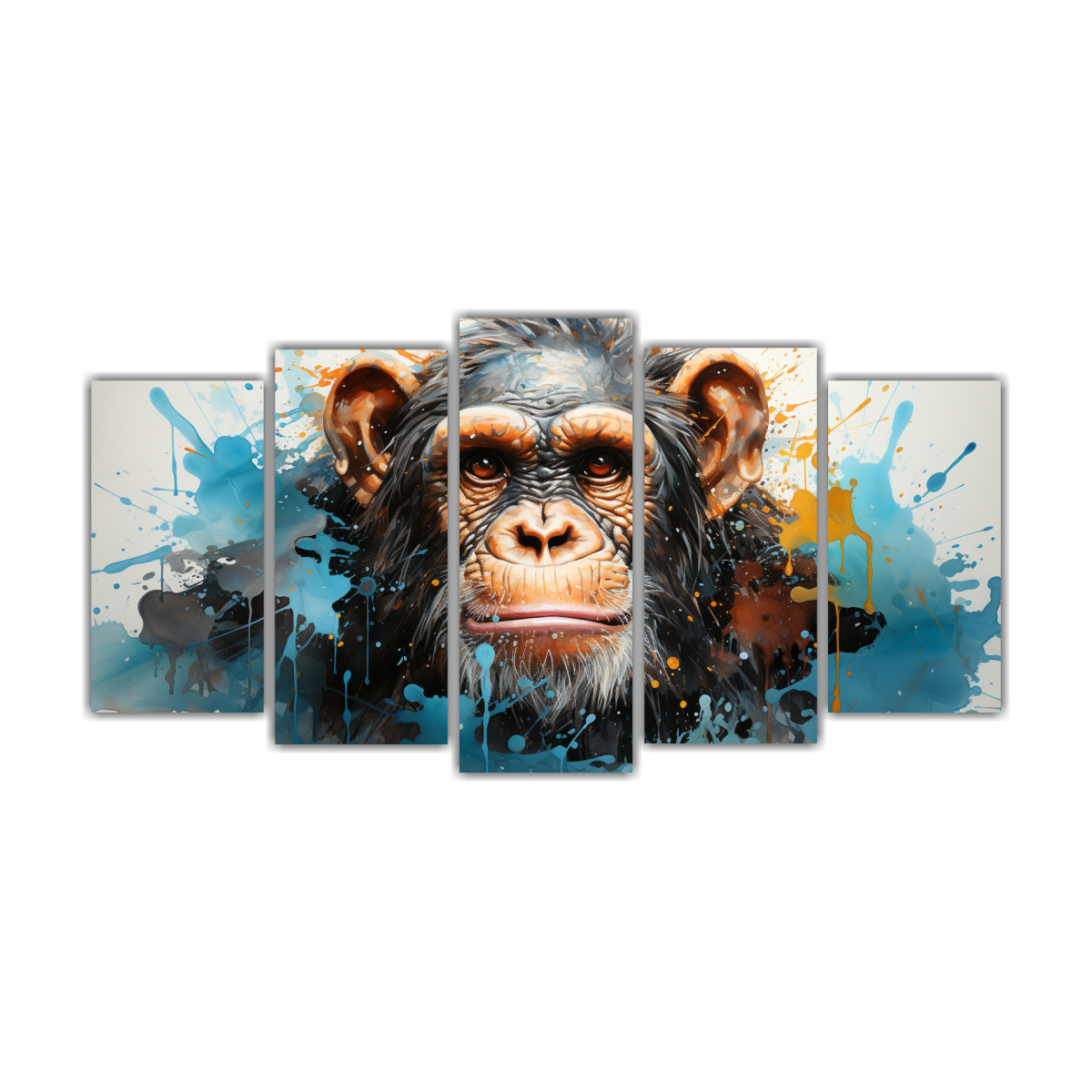 lienzos-de-tela-estilo-galer-a-con-chimpanc-acuarela-colorida