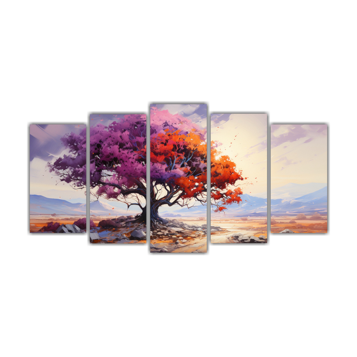 Lienzos Pop Art Composición Olivo Morado Naranja Pintura Abstracta.