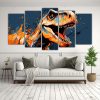 lienzos-tela-horizontal-pop-art-velociraptor-naranja-y-denim-neo-pop-art-1