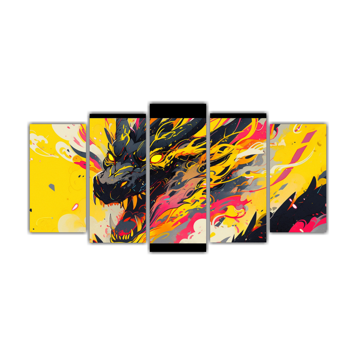 lienzos-tela-modernos-dragon-en-colores-vibrantes-y-amarillo-escena-neonoir
