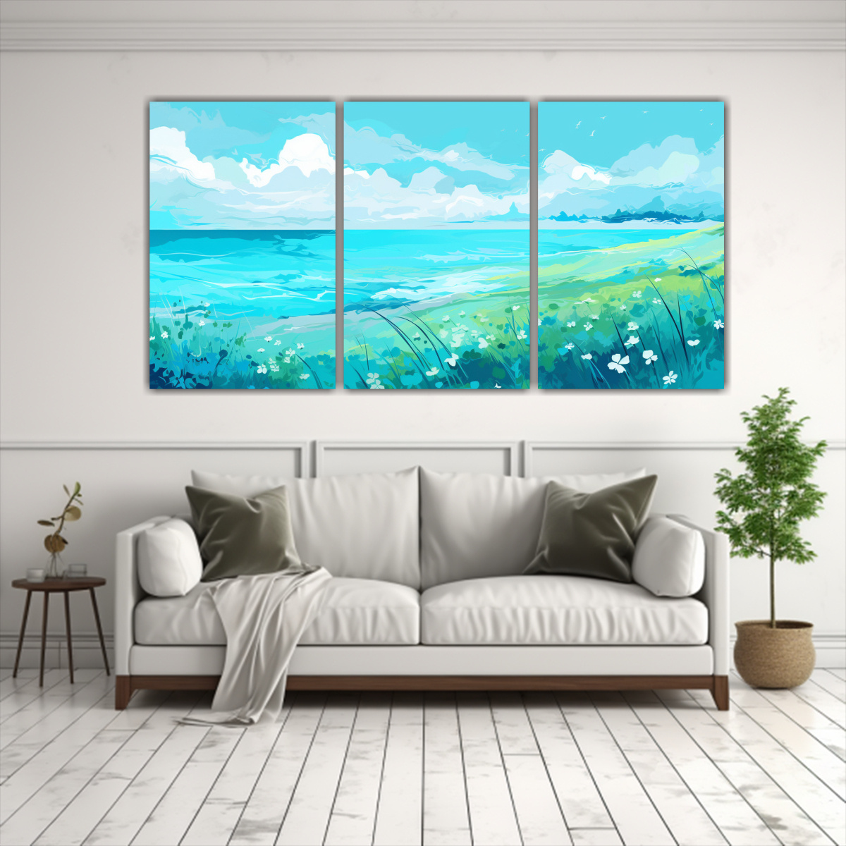 lienzos-tela-paisaje-veraniego-colores-turquesa-estilo-neo-pop-conceptual-alegre-1