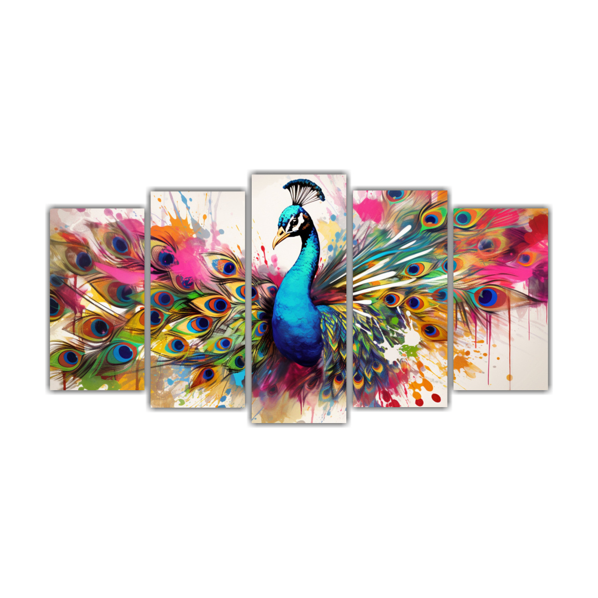 lienzos-vanguardia-peacock-blanco-colores-neo-pop-arte-din-mico