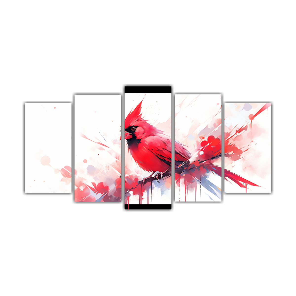 obra-regalo-composiciones-cardinal-blanco-y-rojo-arte-pop-neo-en-decoraci-n