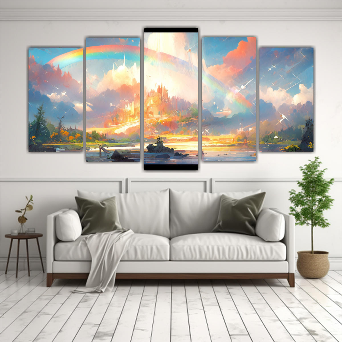 paisaje-abstracto-arco-ris-y-verde-para-decoraci-n-arte-de-armon-a-crom-tica-1