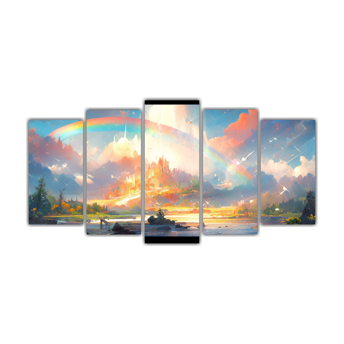 paisaje-abstracto-arco-ris-y-verde-para-decoraci-n-arte-de-armon-a-crom-tica