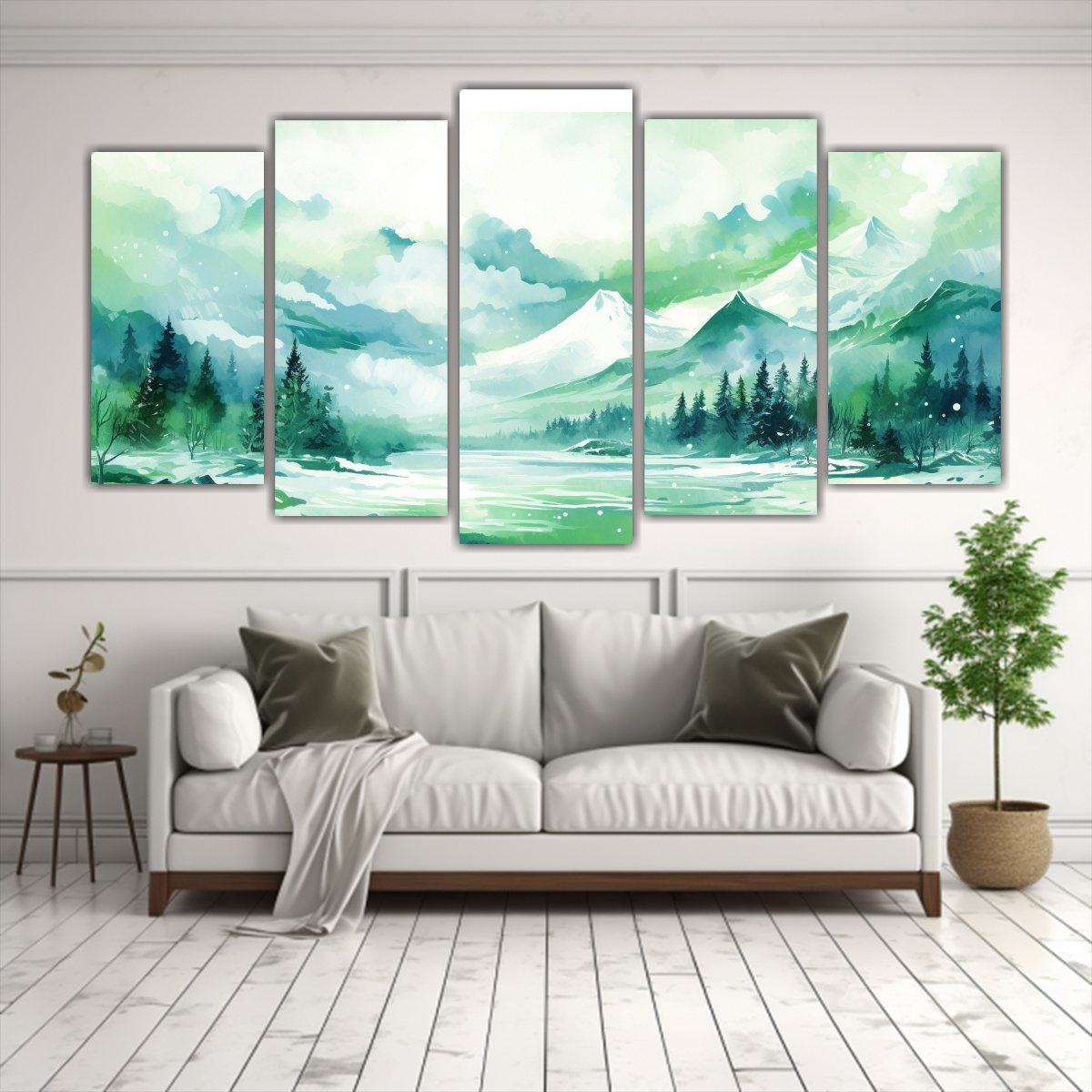paisaje-invernal-moderno-en-lienzo-con-colores-verdes-1-1