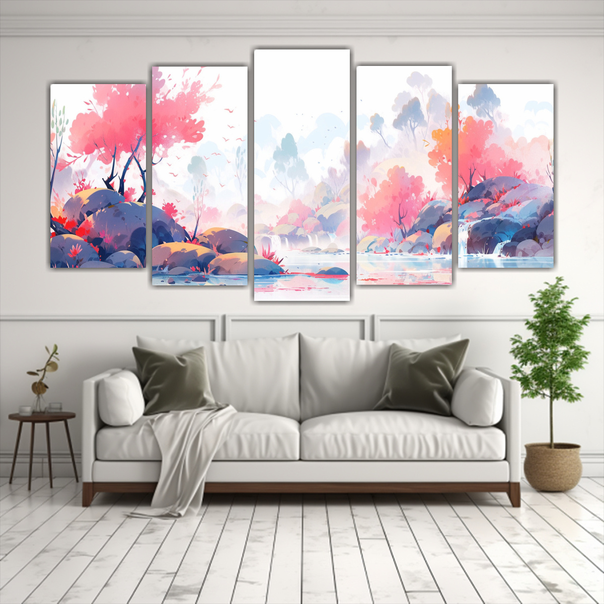 paisajes-de-primavera-en-estilo-neo-pop-art-cinco-lienzos-creativos-1