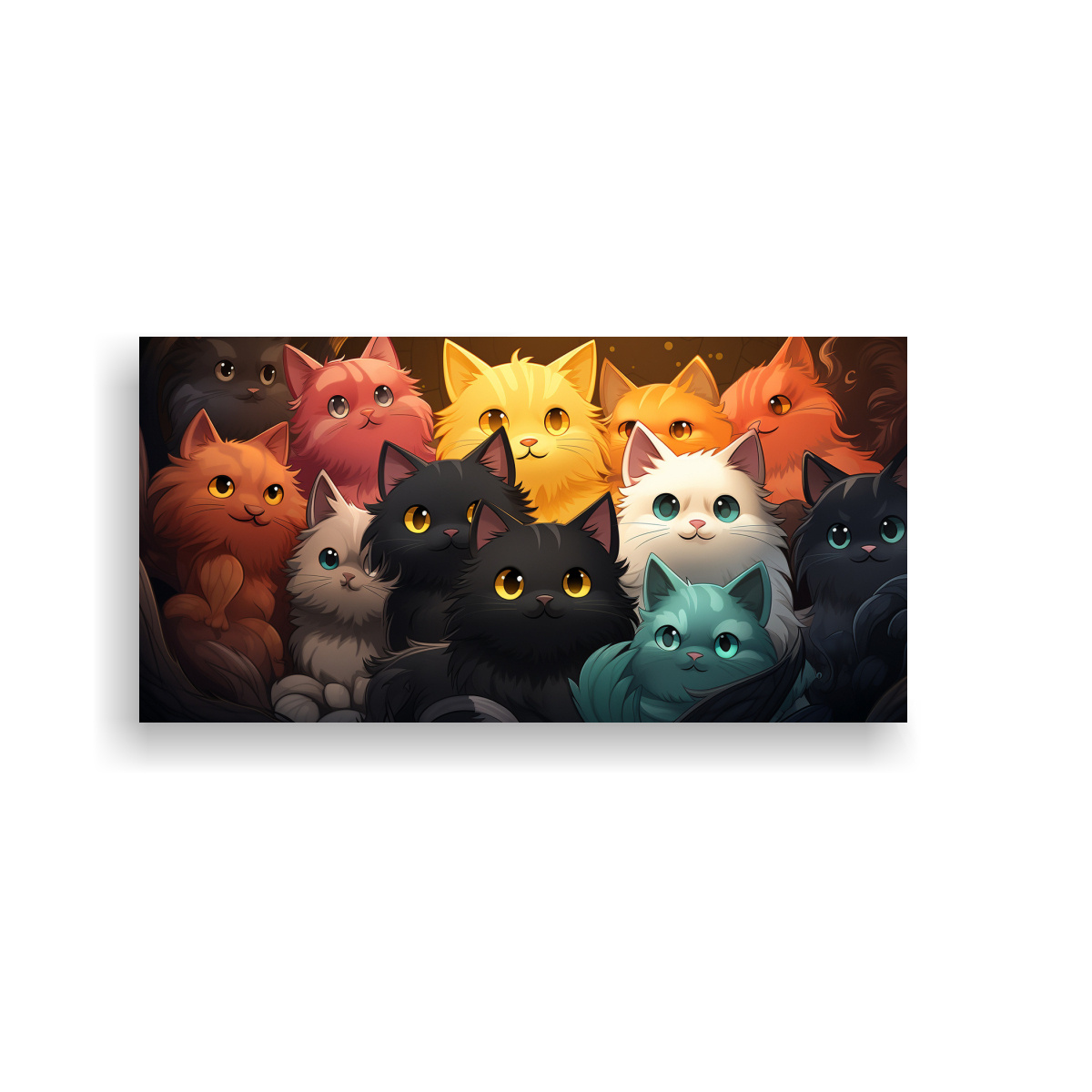 pegatina-de-multitud-de-gatos-felices-y-locos-en-arte-abstracto