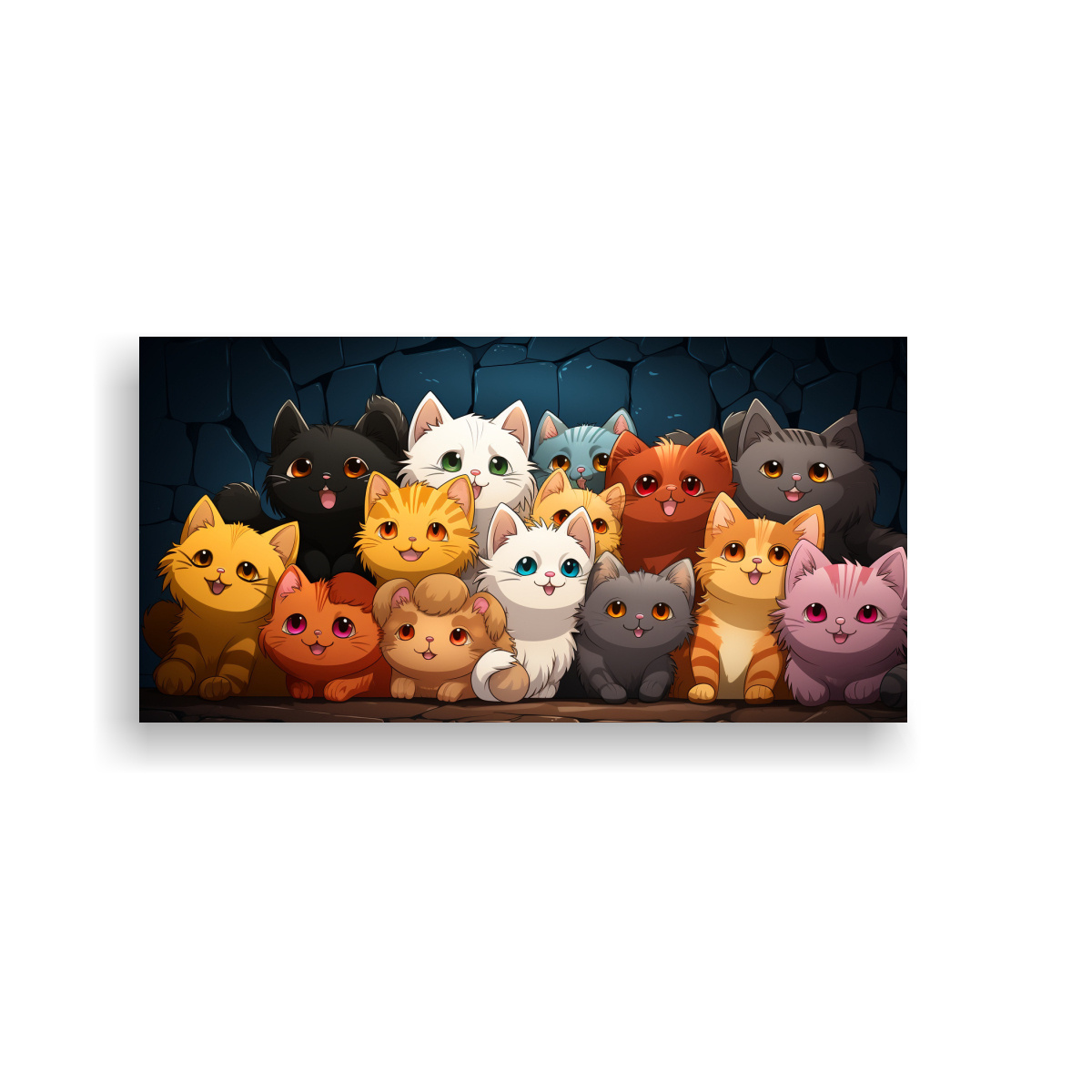 pegatina-de-multitud-de-gatos-felices-y-locos-en-pinturas-de-decoraci-n