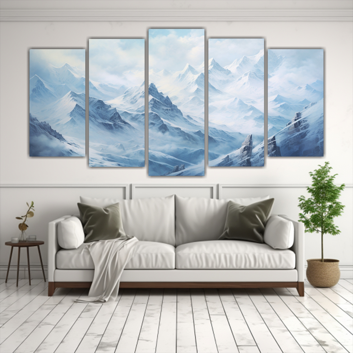 pintura-abstracta-de-adorable-tonalidad-blanca-en-cinco-telas-con-monta-as-nevada-1