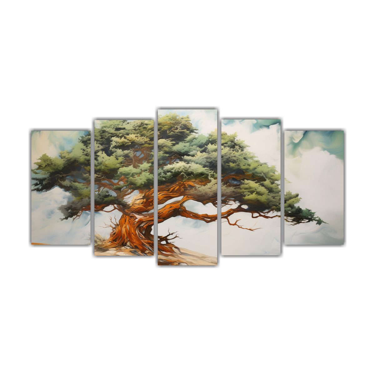 pintura-abstracta-de-cipr-s-en-cinco-telas-detallada-y-estilizada