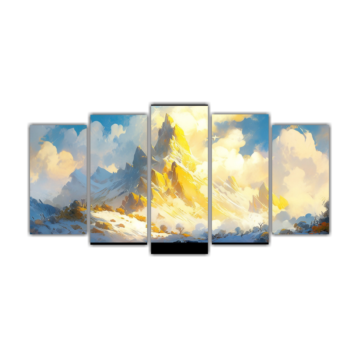 pintura-abstracta-de-colores-amarillos-en-las-monta-as-nevadas