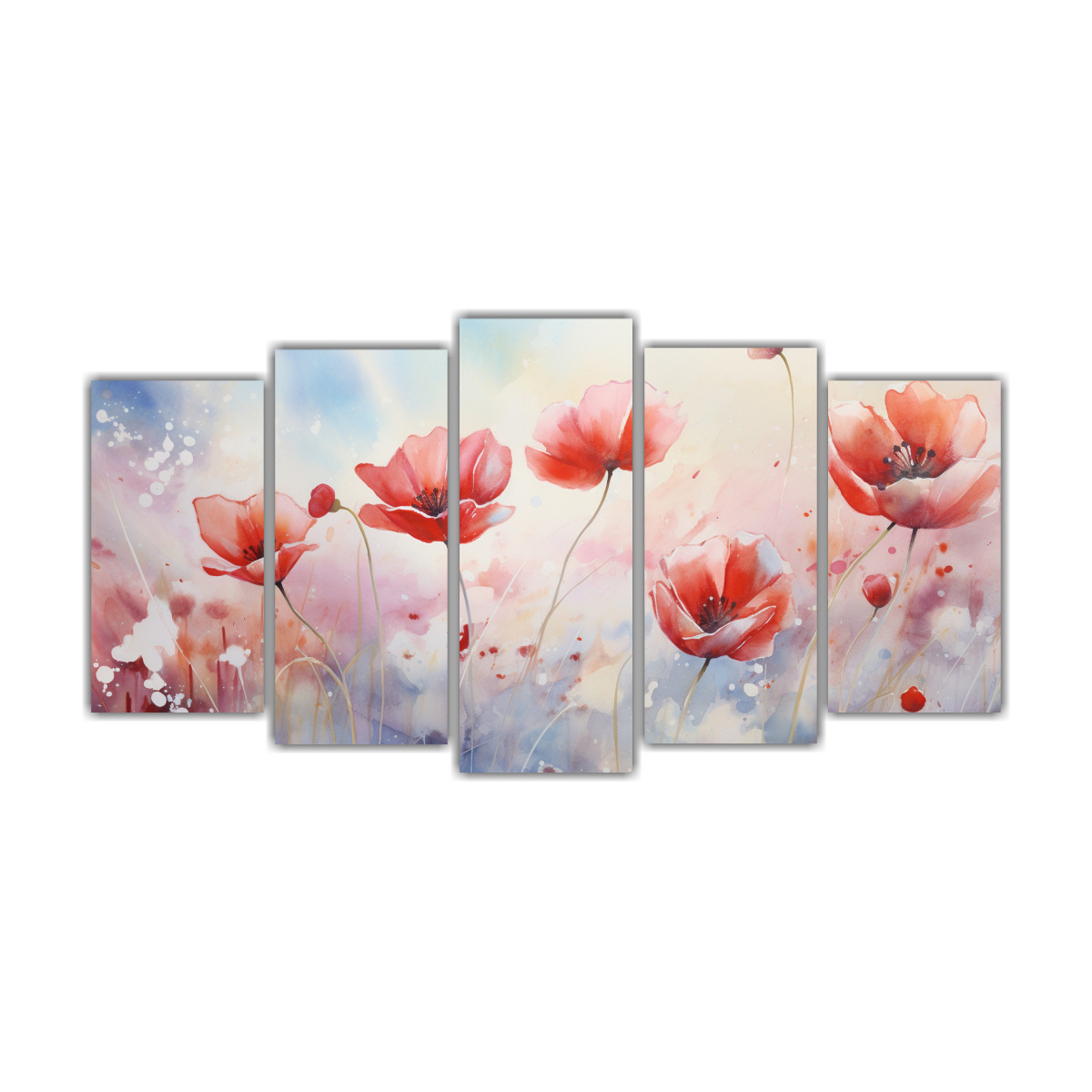 pintura-abstracta-de-flores-de-diente-de-le-n-en-blanco-y-rojo-en-bastidor-